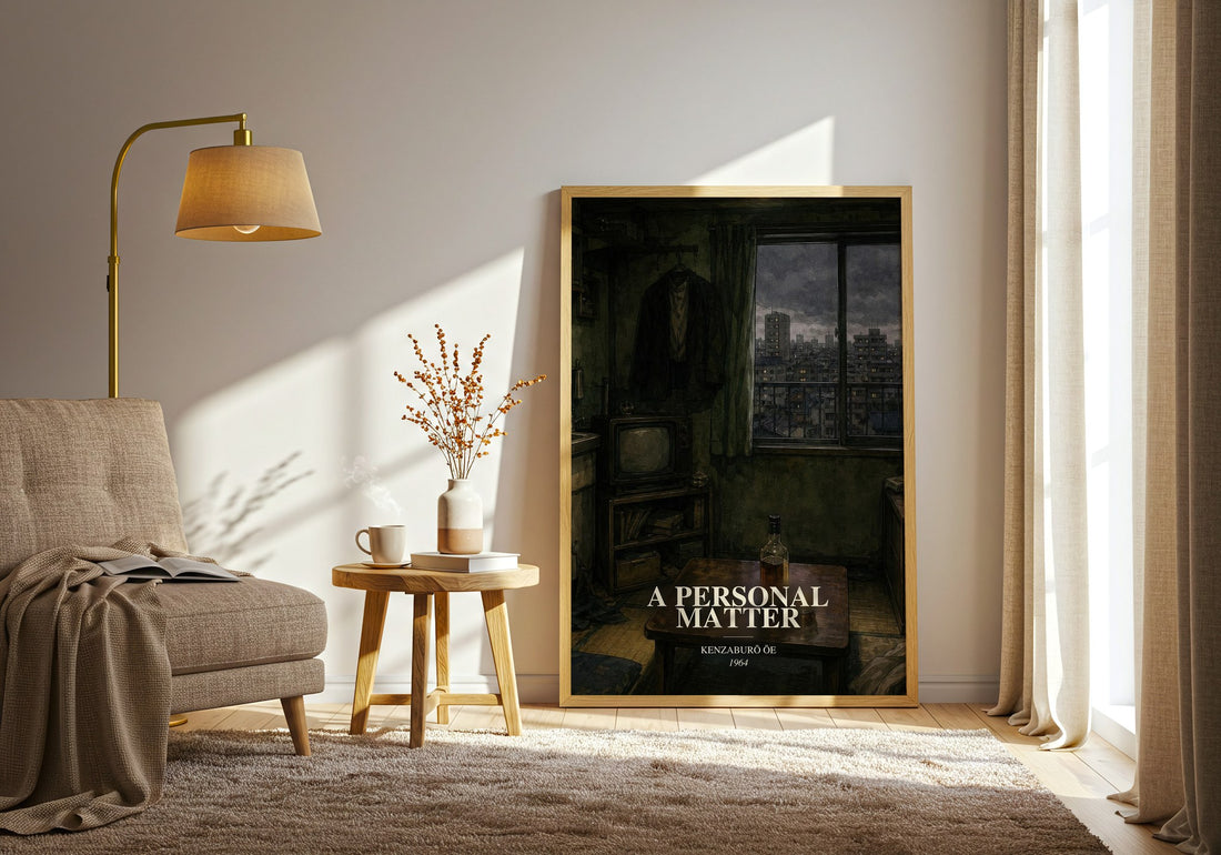 A Personal Matter watercolour print in frame leaning in hallway – literary fiction wall art