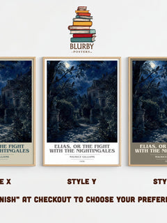Elias, Or The Fight With The Nightingales book cover print framed by window – literary home decor