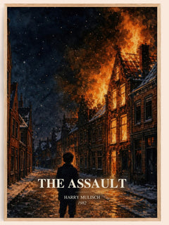 The Assault watercolour book poster by Harry Mulisch – framed literary art print