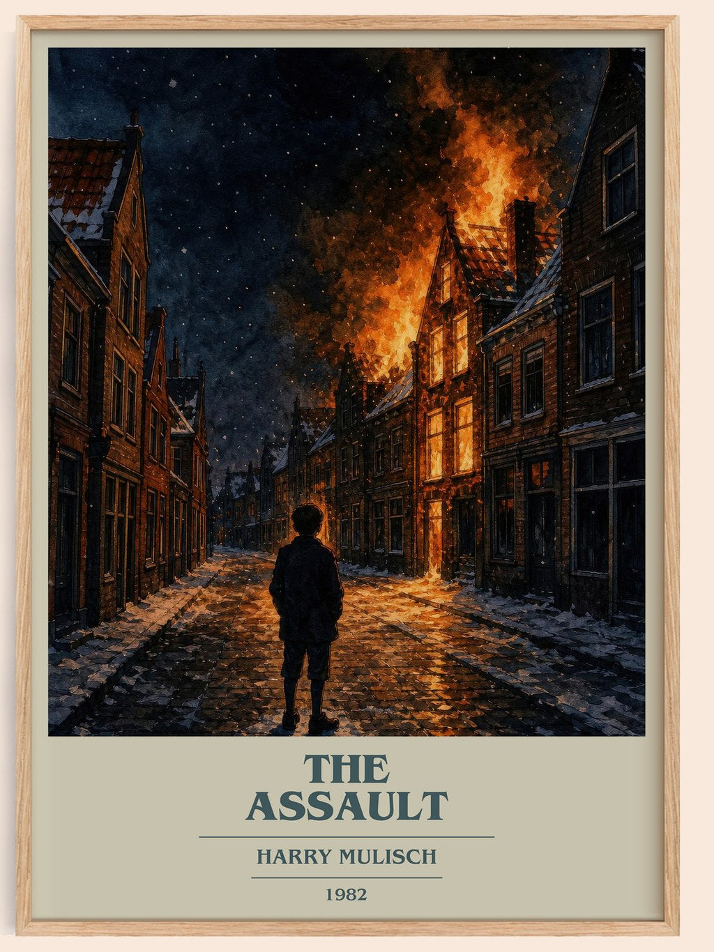 The Assault book cover book poster by Harry Mulisch – framed literary art print