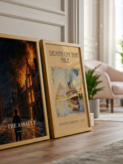 The Assault watercolour print framed by window – literary home decor