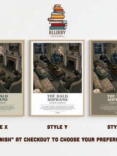 The Bald Soprano bookish print framed by window – literary home decor