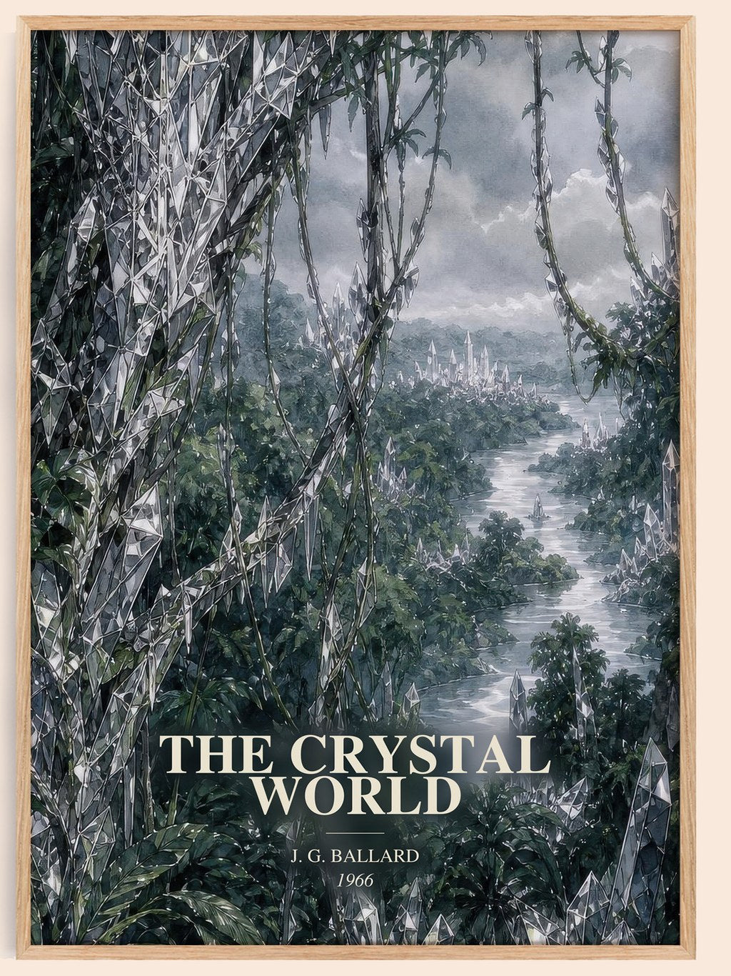 The Crystal World watercolour book poster by J. G. Ballard – framed literary art print