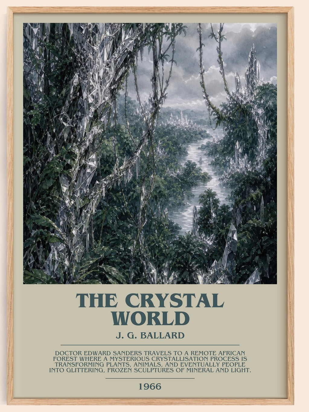 The Crystal World bookish book poster by J. G. Ballard – framed literary art print