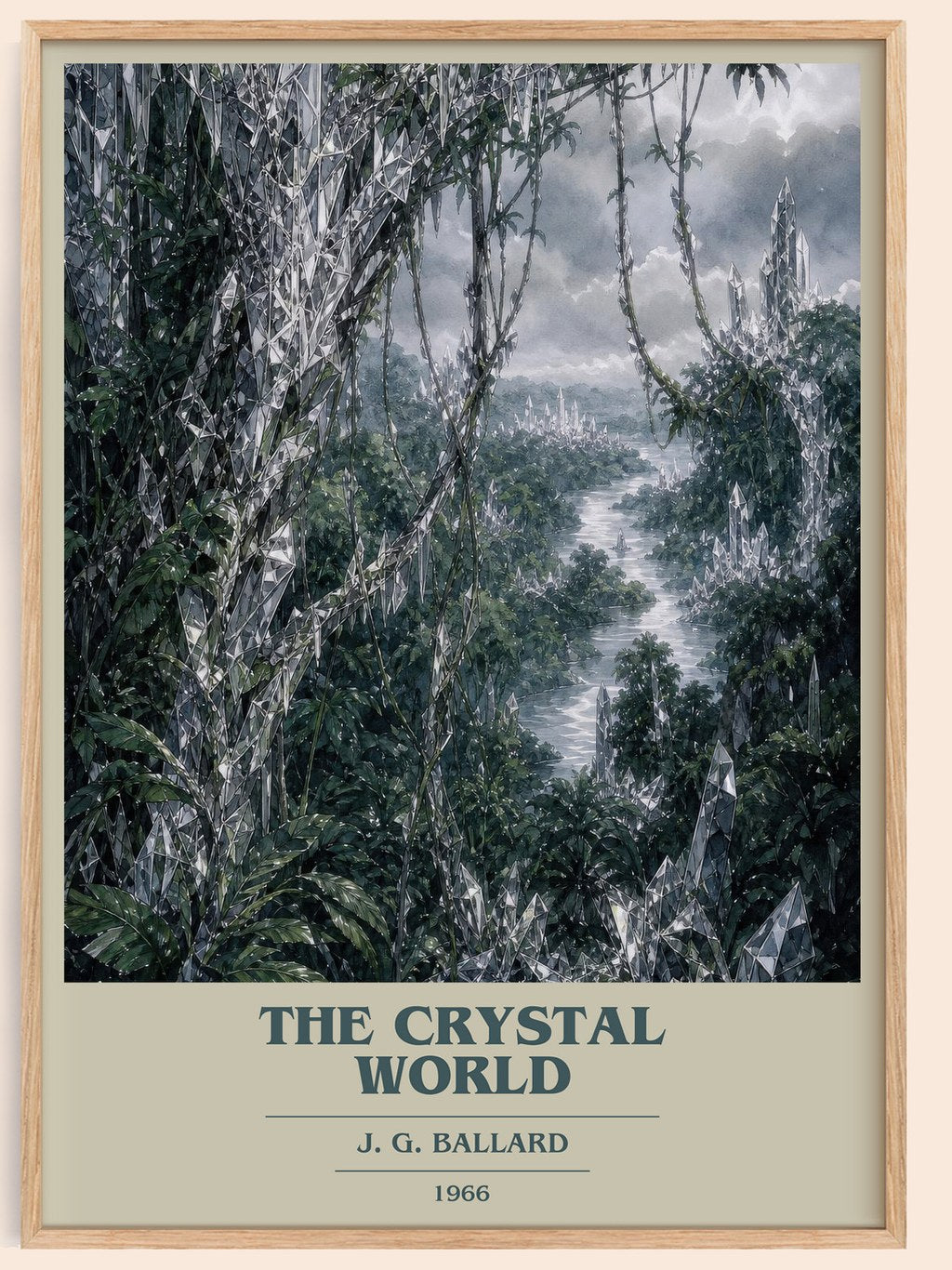 The Crystal World book cover book poster by J. G. Ballard – framed literary art print