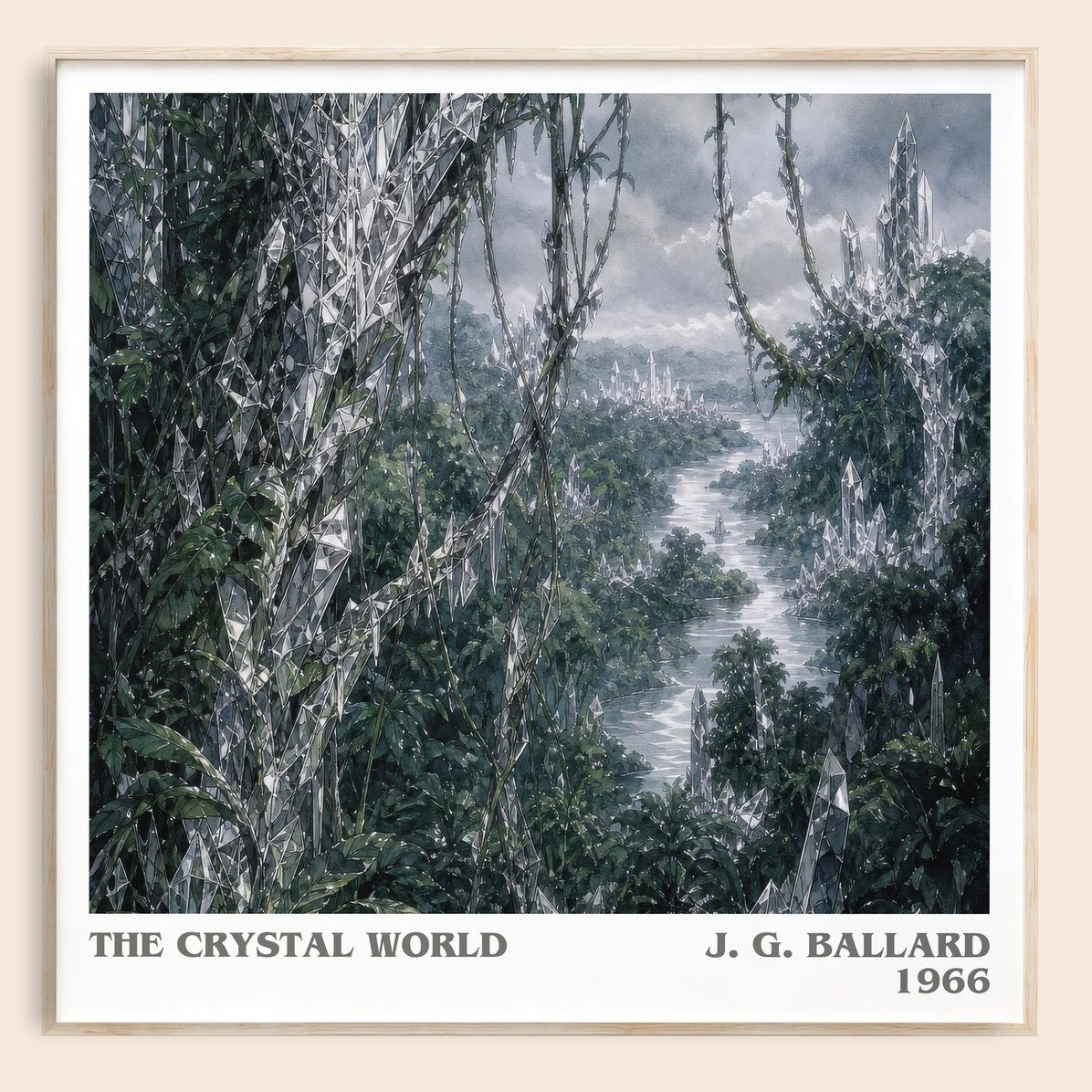 The Crystal World literary book poster by J. G. Ballard – framed literary art print