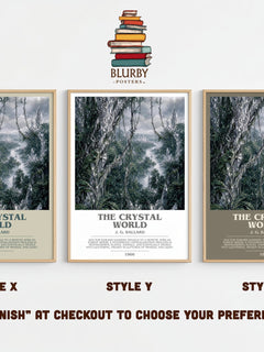 The Crystal World bookish print framed by window – literary home decor