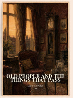 Old People And The Things That Pass watercolour book poster by Louis Couperus – framed literary art print