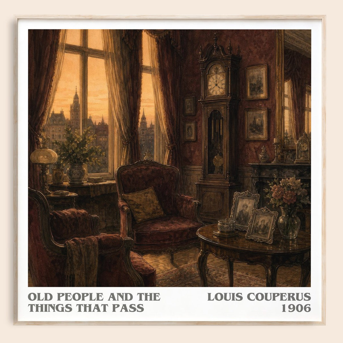 Old People And The Things That Pass literary book poster by Louis Couperus – framed literary art print