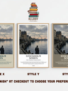 Stockholm series bookish print framed by window – literary home decor