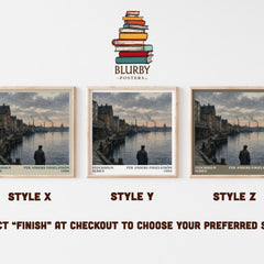 Stockholm series literary print framed by window – literary home decor