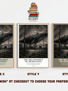 The Melancholy of Resistance book cover print framed by window – literary home decor
