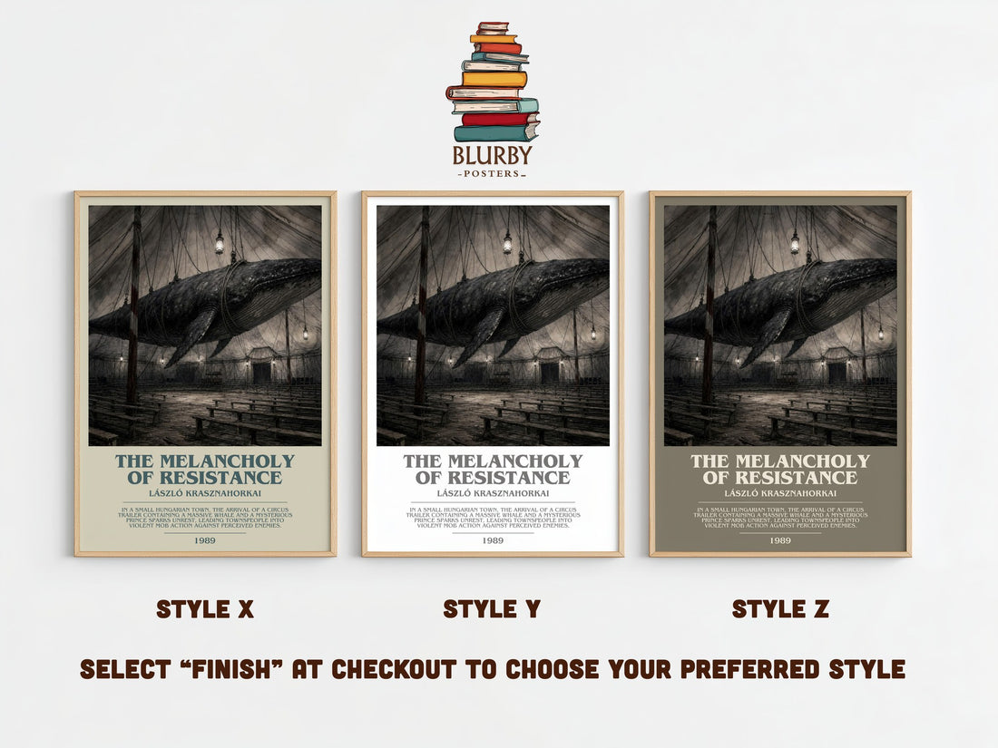 The Melancholy of Resistance bookish print framed by window – literary home decor