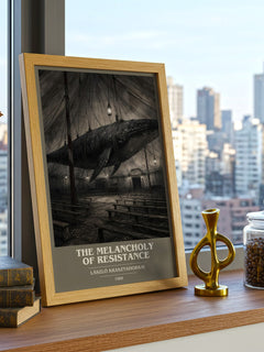 The Melancholy of Resistance book cover poster colour and style options – László Krasznahorkai book art