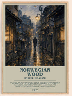 Norwegian Wood bookish book poster by Haruki Murakami – framed literary art print