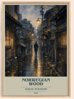 Norwegian Wood book cover book poster by Haruki Murakami – framed literary art print