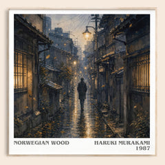 Norwegian Wood literary book poster by Haruki Murakami – framed literary art print