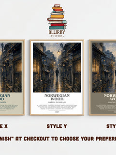 Norwegian Wood bookish print framed by window – literary home decor