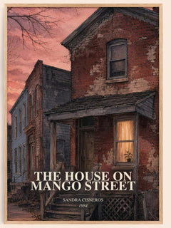 The House on Mango Street watercolour book poster by Sandra Cisneros – framed literary art print