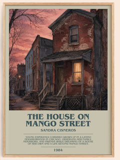 The House on Mango Street bookish book poster by Sandra Cisneros – framed literary art print
