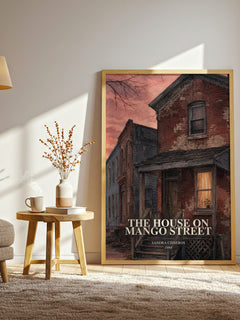 The House on Mango Street watercolour print in frame leaning in hallway – coming of age wall art