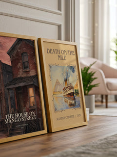 The House on Mango Street watercolour print framed by window – literary home decor