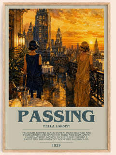 Passing bookish book poster by Nella Larsen – framed literary art print
