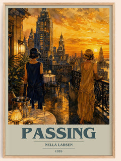 Passing book cover book poster by Nella Larsen – framed literary art print