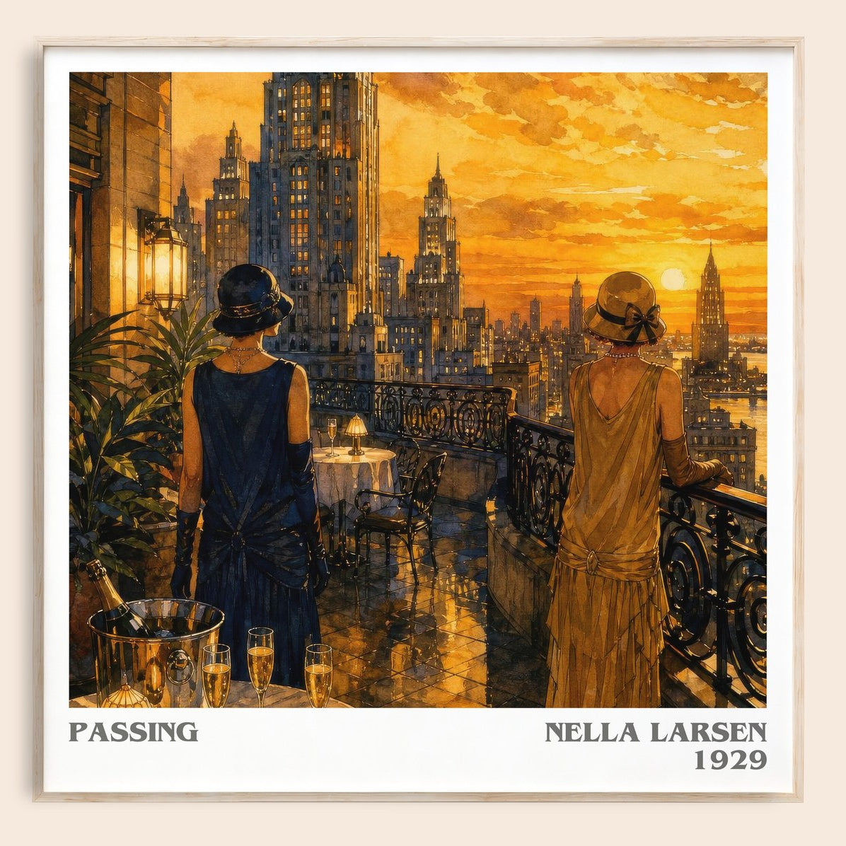 Passing literary book poster by Nella Larsen – framed literary art print