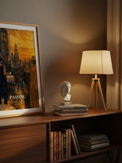 Passing watercolour print on bookshelf – Nella Larsen fan gift