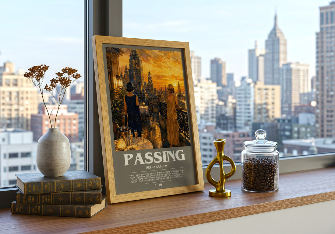 Passing bookish poster colour and style options – Nella Larsen book art