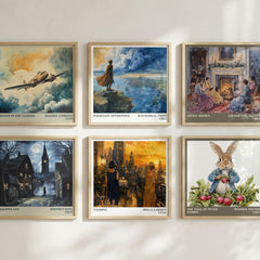 Passing literary print in frame leaning in hallway – literary fiction wall art