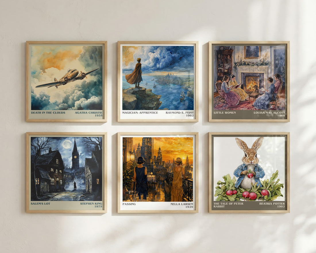 Passing literary print in frame leaning in hallway – literary fiction wall art
