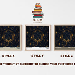 Labyrinths literary print framed by window – literary home decor