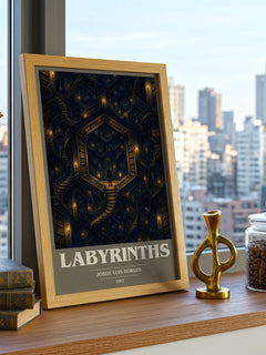 Labyrinths book cover poster colour and style options – Jorge Luis Borges book art