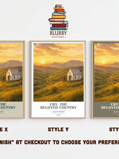 Cry, the Beloved Country book cover print framed by window – literary home decor