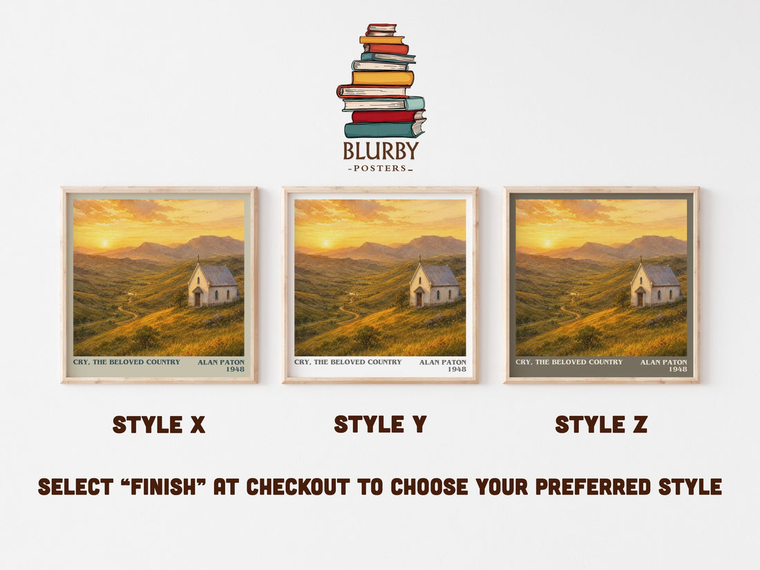 Cry, the Beloved Country literary print framed by window – literary home decor