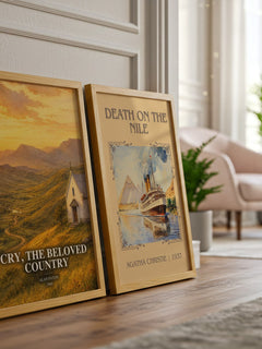 Cry, the Beloved Country watercolour print framed by window – literary home decor