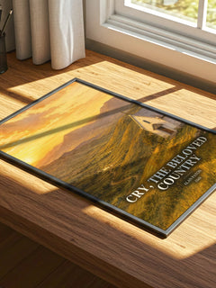 Cry, the Beloved Country watercolour book poster framed on wall – historical fiction wall art