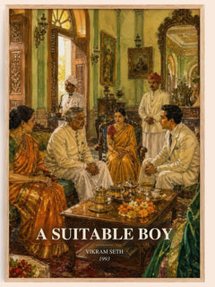 A Suitable Boy watercolour book poster by Vikram Seth – framed literary art print
