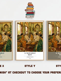 A Suitable Boy book cover print framed by window – literary home decor