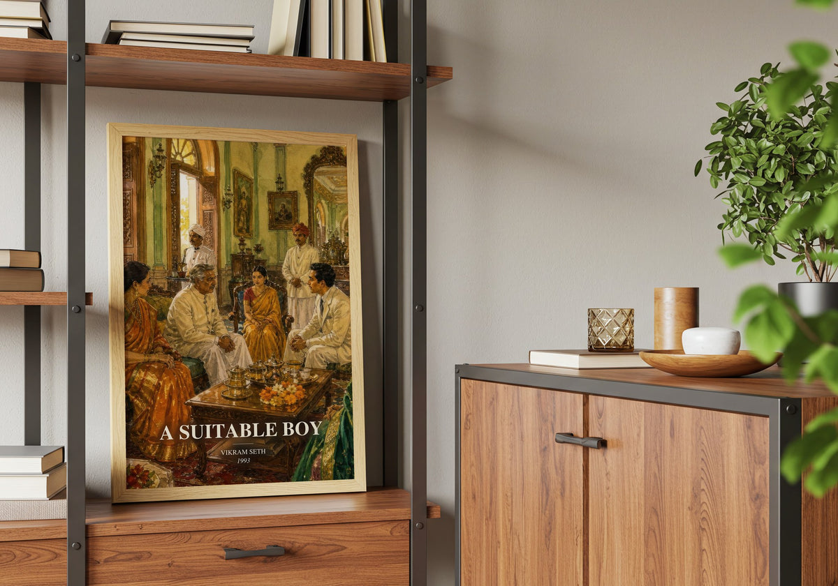 A Suitable Boy book watercolour illustration paper finish options – matte satin gloss