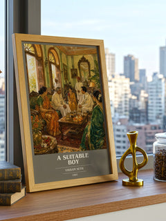 A Suitable Boy book cover poster colour and style options – Vikram Seth book art