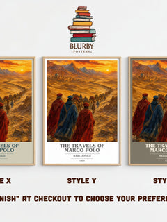 The Travels of Marco Polo book cover print framed by window – literary home decor
