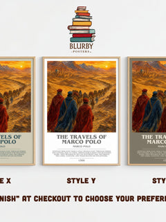 The Travels of Marco Polo bookish print framed by window – literary home decor