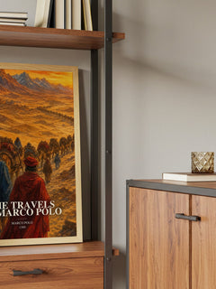 The Travels of Marco Polo book watercolour illustration paper finish options – matte satin gloss