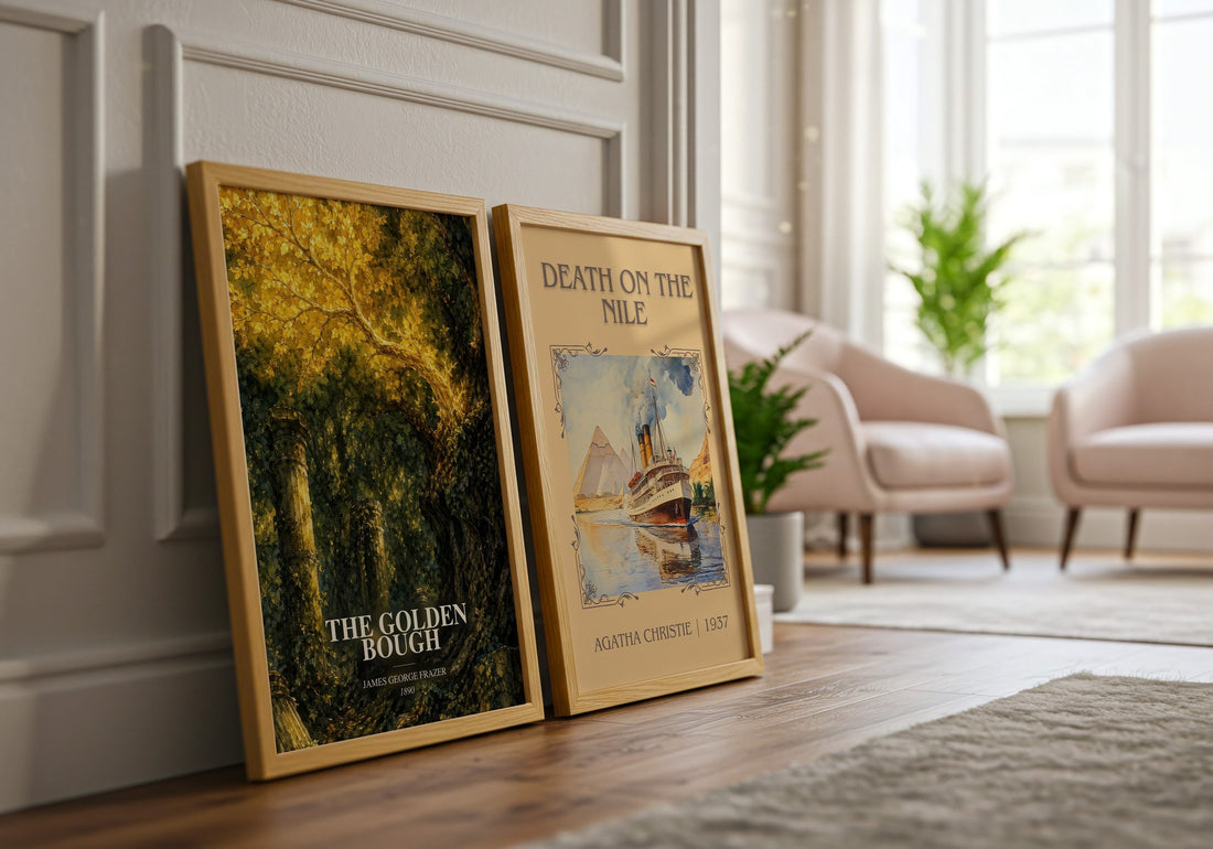 The Golden Bough watercolour print framed by window – literary home decor