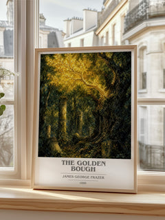 The Golden Bough book cover print in frame leaning in hallway – __new__:mythology wall art