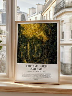 The Golden Bough bookish print in frame leaning in hallway – __new__:mythology wall art