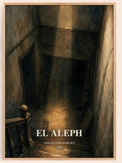 El Aleph watercolour book poster by Jorge Luis Borges – framed literary art print